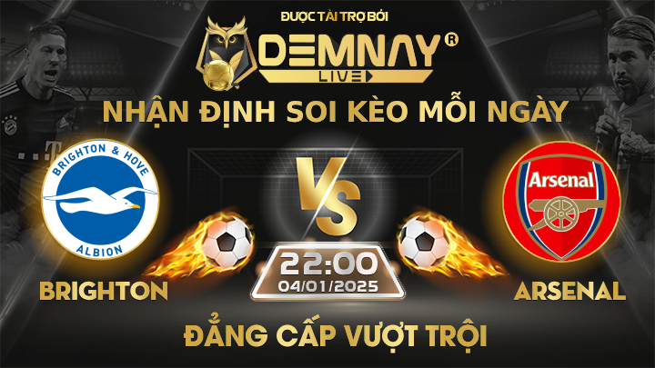 Link xem trực tiếp trận Brighton vs Arsenal, lúc 00h30 ngày 05/01/2025, Ngoại Hạng Anh